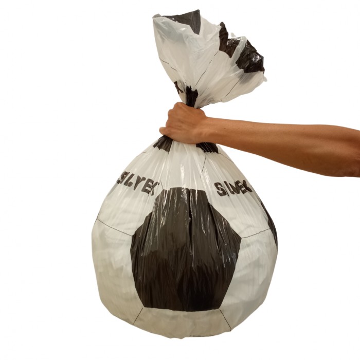 Funbag Soccer Ball Garbage Bags 60L (10 UNI)Garbage Bags with Football Design (10 UNI)