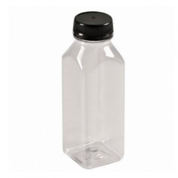 Botella PET Cuadrada Transparente 250 ML