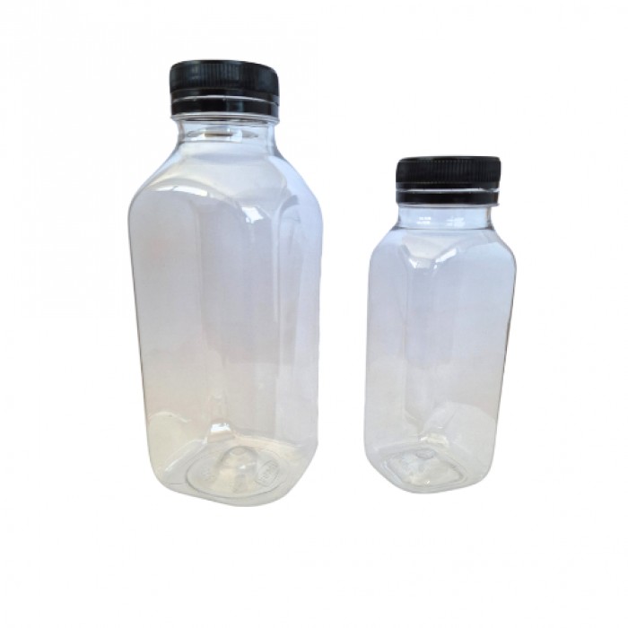 Botella PET Cuadrada Transparente 250 ML